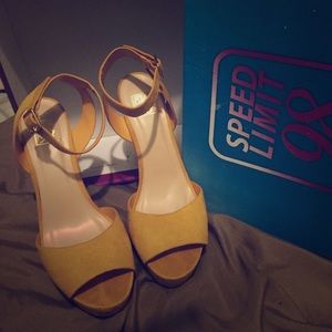Speed Limit Size 9 mustard Yellow platform sandles